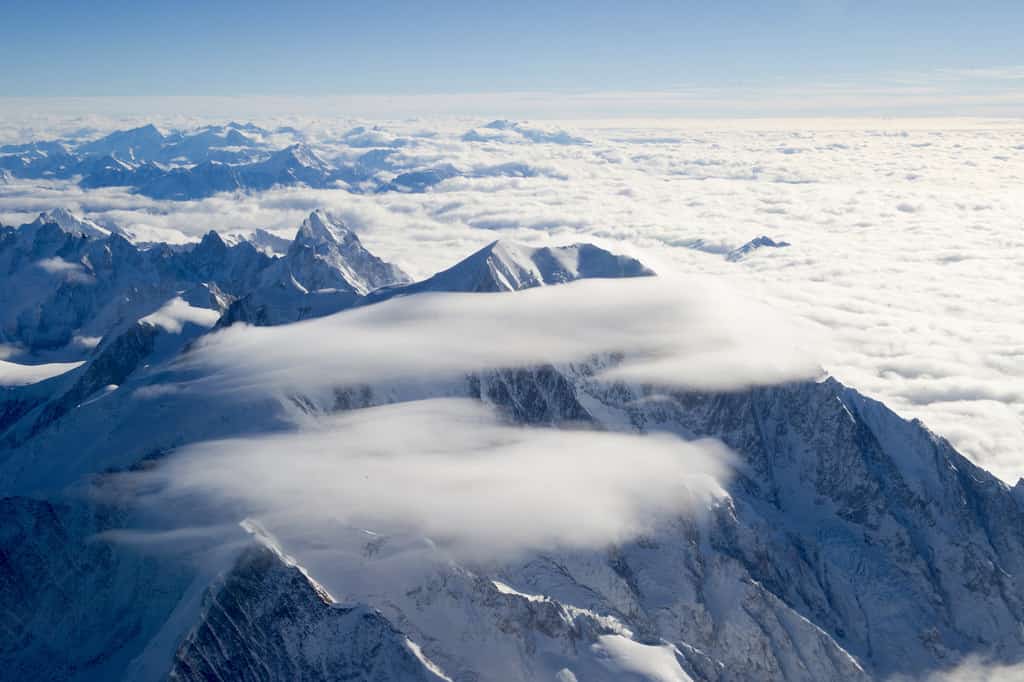An aerial view of Mont Blanc