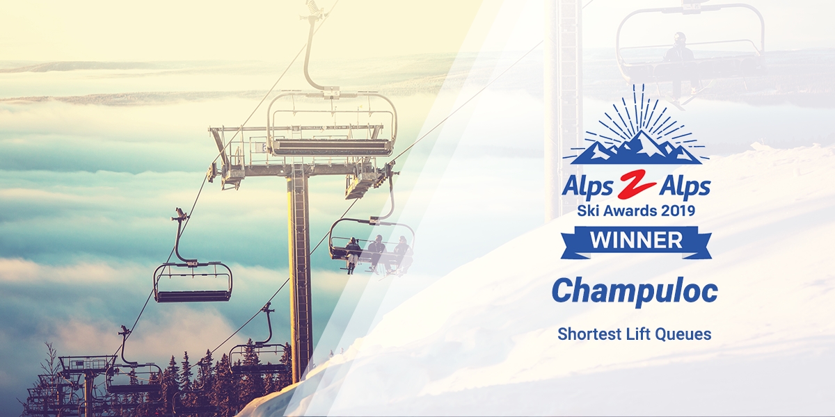 Chair lifts in the alps with text